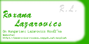 roxana lazarovics business card
